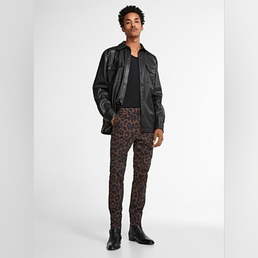 NWT All-over Leopard print chinos Tokyo fit - Skinny